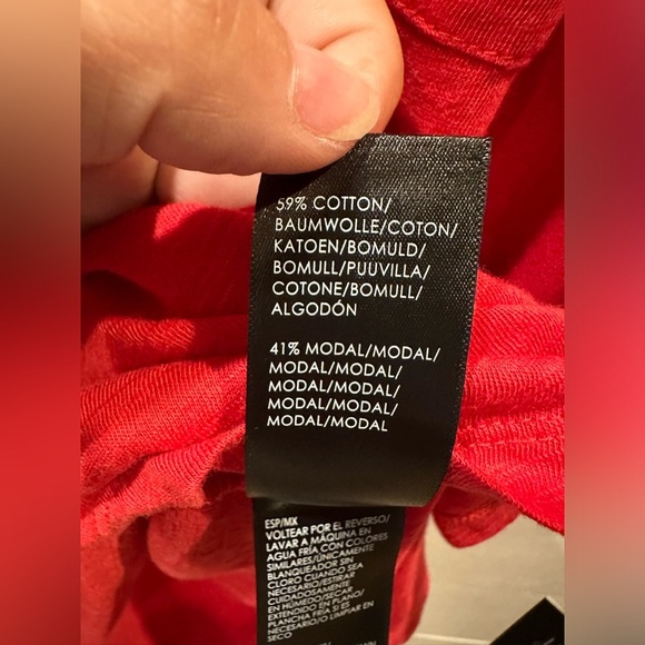 Liverpool Women’s Scoopneck Cap Sleeve Dolman Red Tee- size Large - Picture 5 of 6